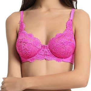 Hot Pink Lace Bra